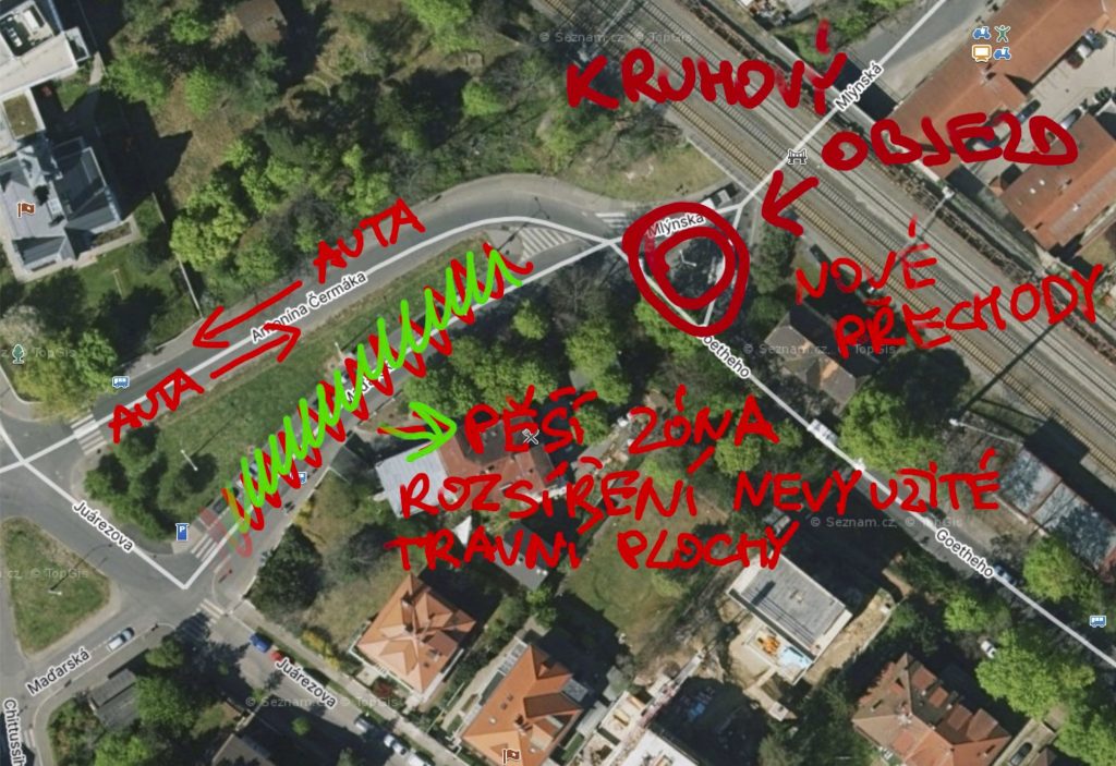 Bubeneč – kultivace prostoru před viaduktem mezi Goetheho a Mlýnskou – vstup do Stromovky.