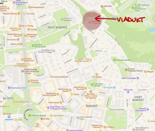 Bubeneč – kultivace prostoru před viaduktem mezi Goetheho a Mlýnskou – vstup do Stromovky.