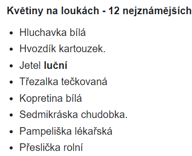 Divoké luční kvítí Flemingovo náměstí