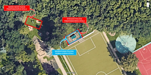 TEQBALLOVÝ A PINGPONGOVÝ STŮL NA HŘIŠTĚ BABA