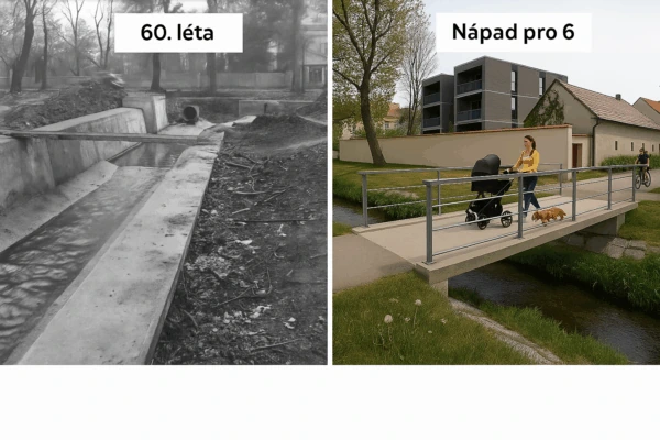 Pěší lávka u Vokovického rybníka